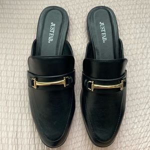 JustFab Black Flats